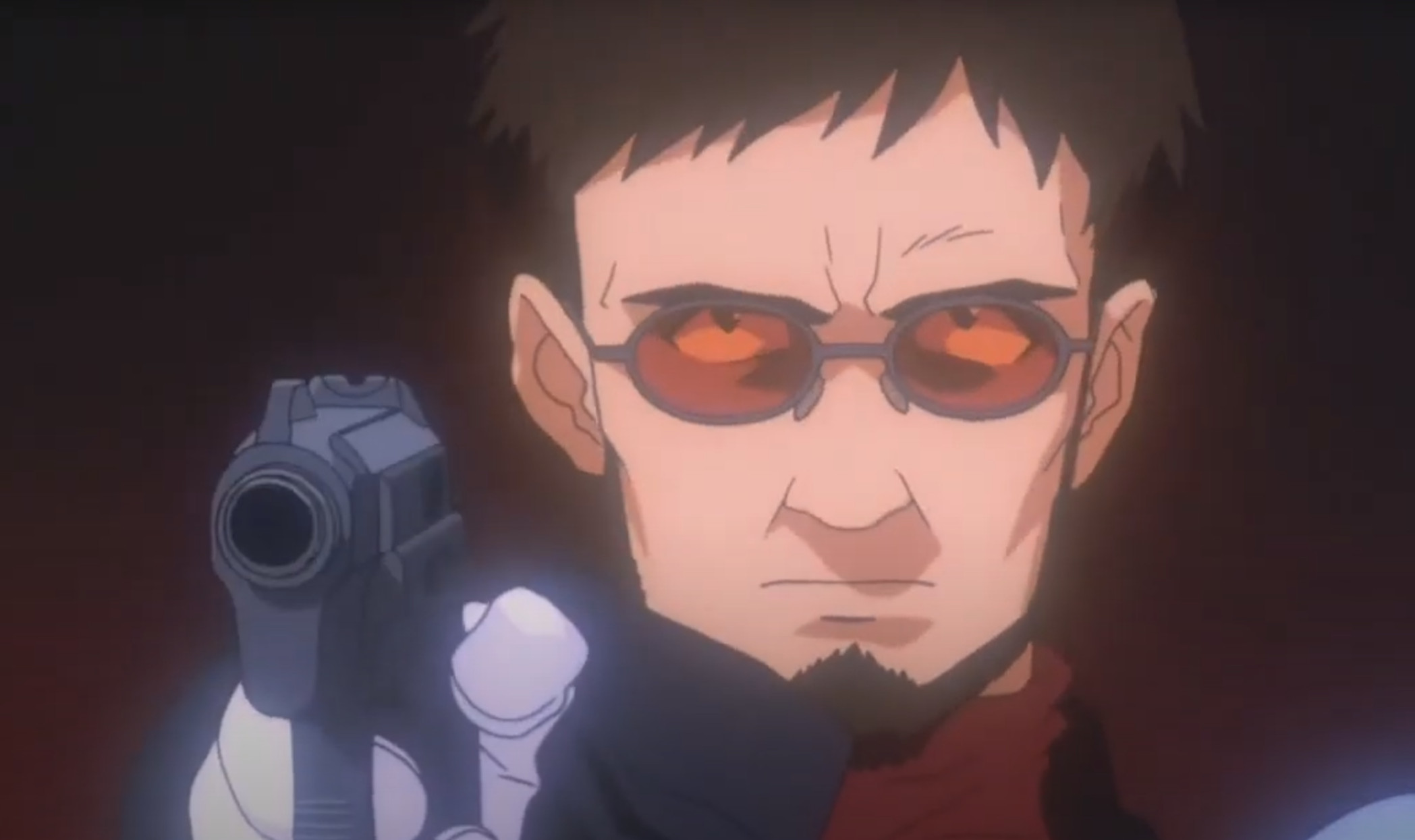 Ikari Gendo with Czech CZ-75 handgun