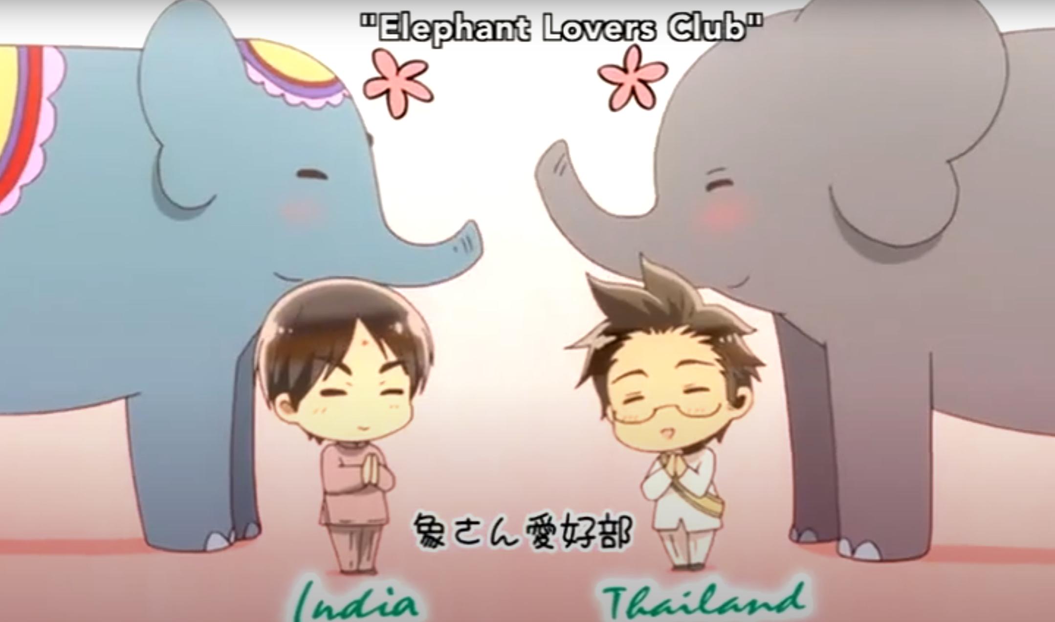 Characters representing India and Thailand in Hetalia anime.
