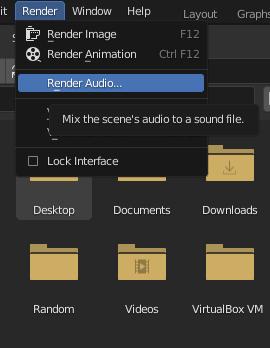 Separate audio track file export in Blender