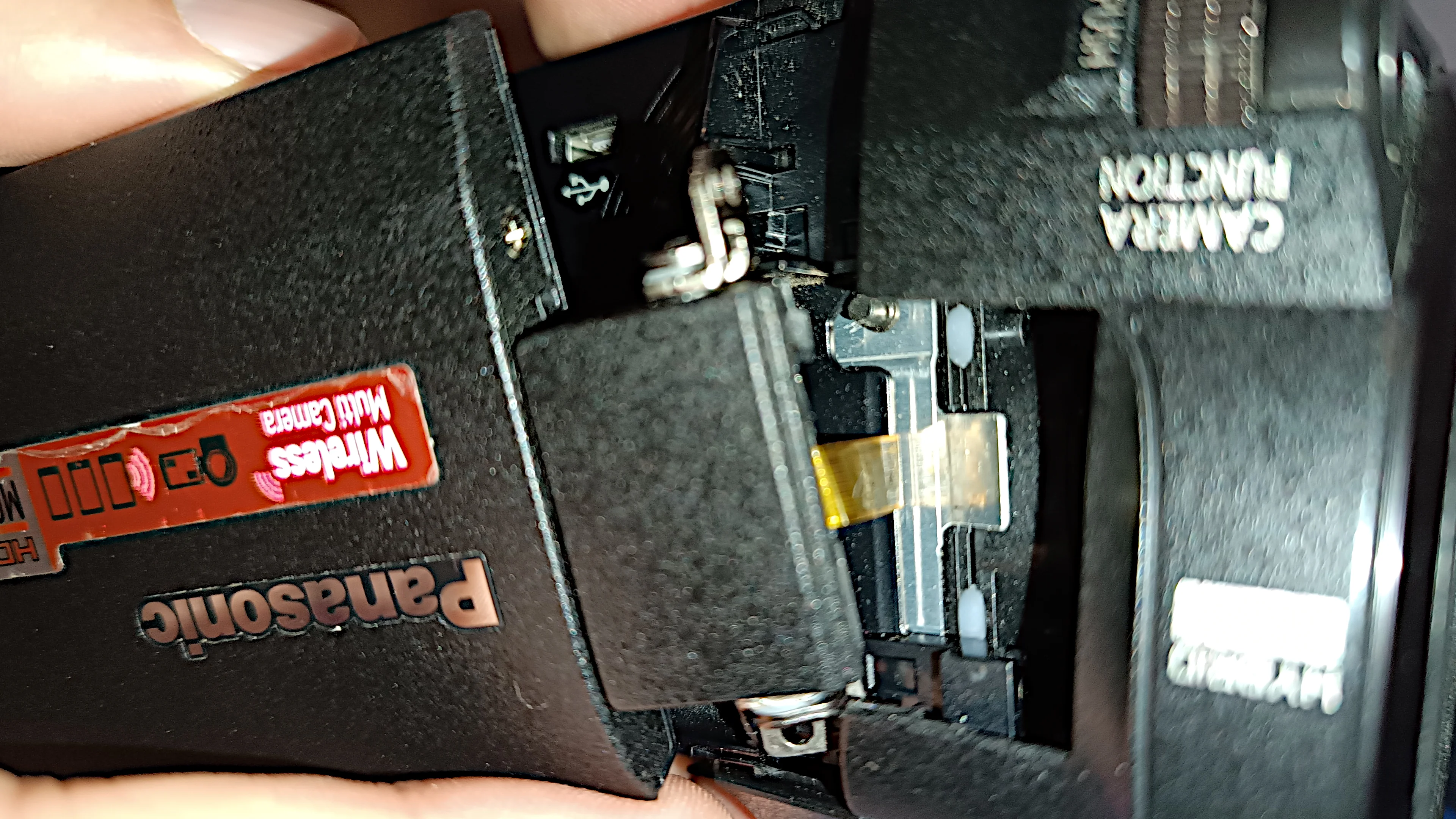 This is the area around the camcorder display that I cleaned and fixed the issue.