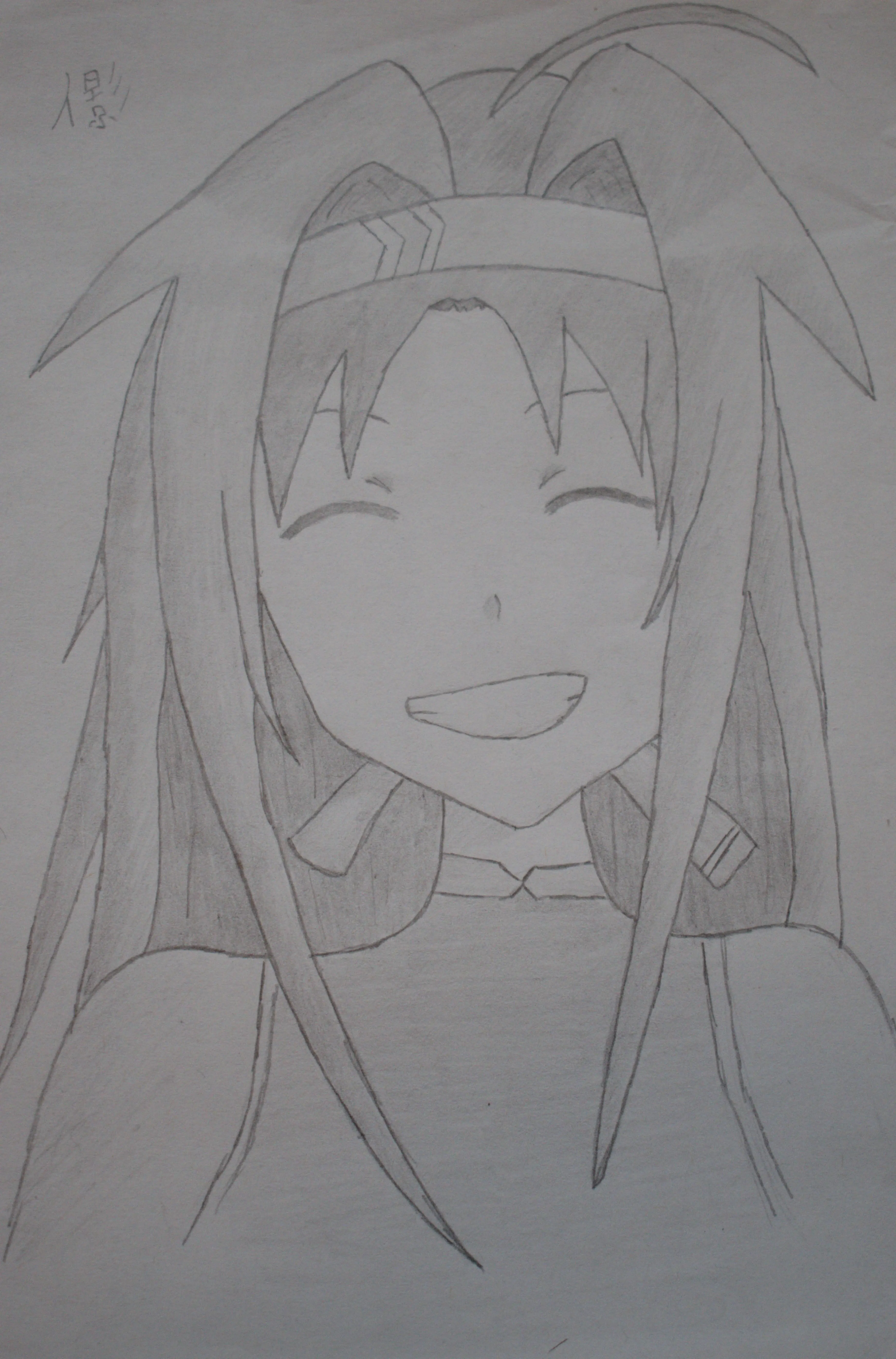 A pencil drawing of anime character Yuki from Sword Art Online.