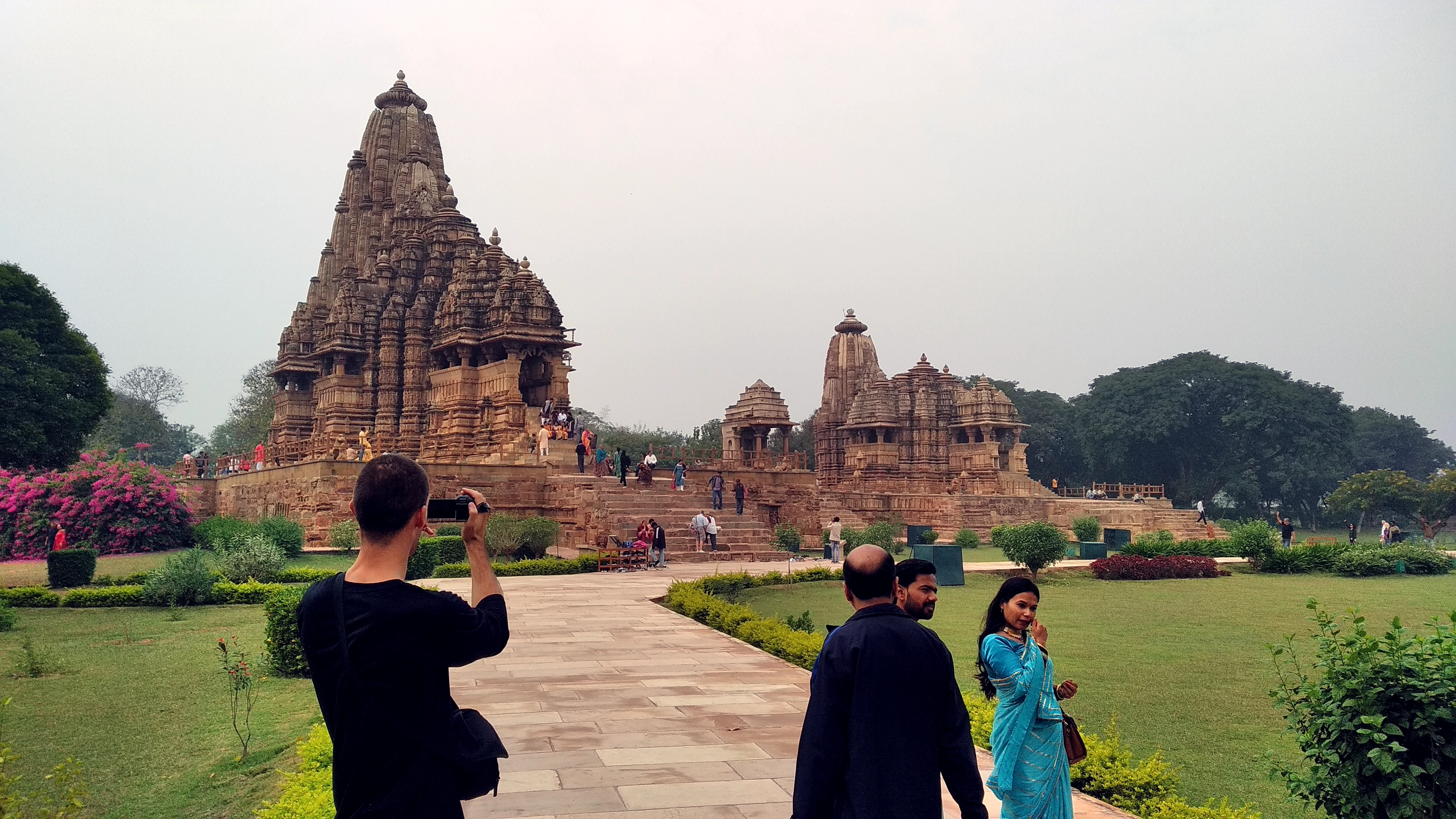 Recording the UNESCO temples in Khajuraho.